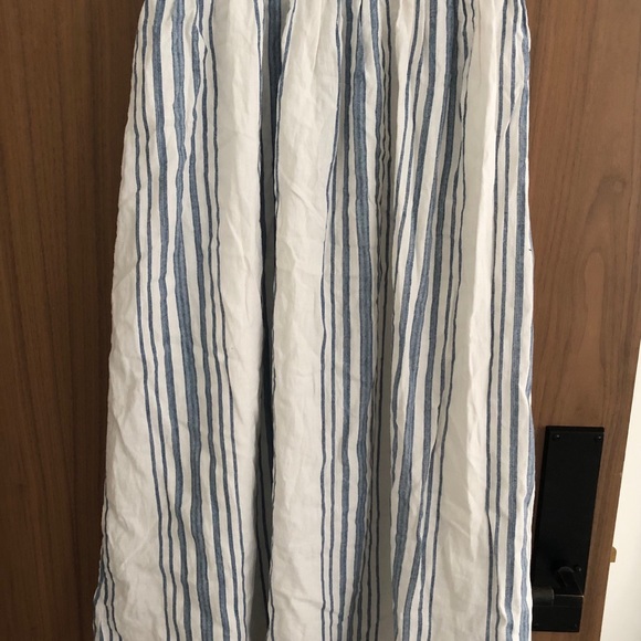 ZARA WOMAN BUTTON-UP DRESS WITH POCKETS V-NECK STRIPED - Picture 6 of 9